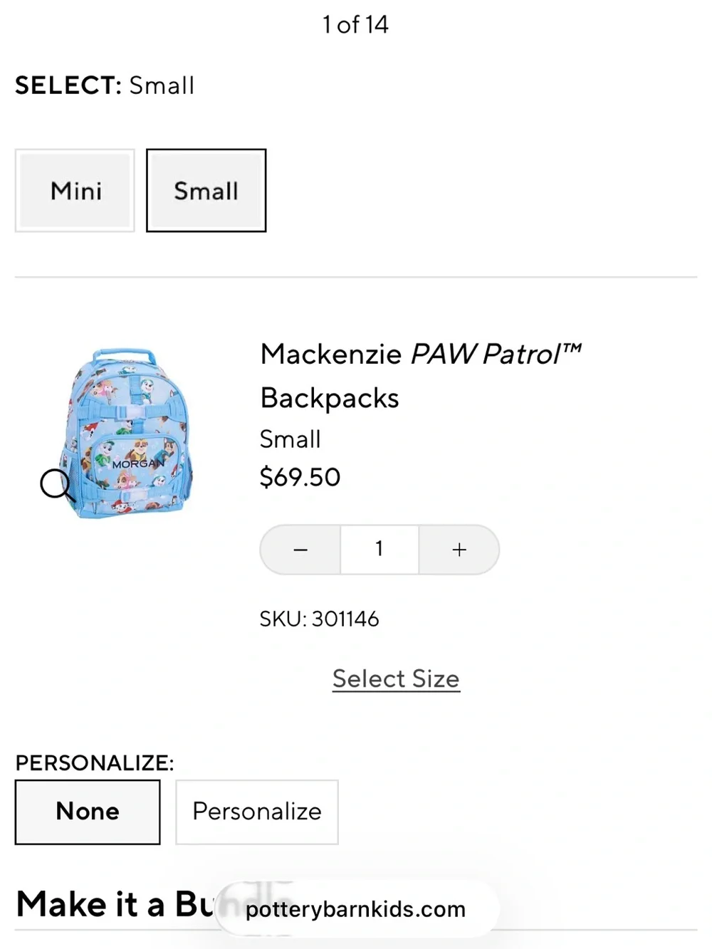 Pottery Barn Kids Paw Patrol Kids Backpack and Lunch Box Set - Light Blue